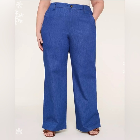 Lane Bryant High-Rise Wide Leg Trouser Jean in Medium Denim ~ Size 22 - Picture 3 of 11